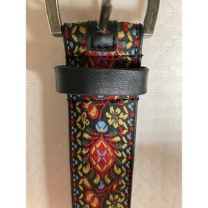 Vintage Woven Embroidered Belt Floral Pattern - Multicolor
